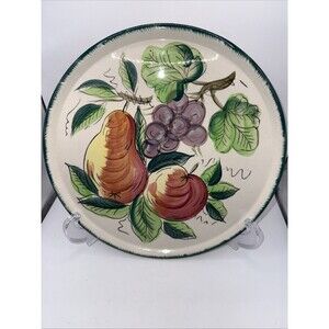 Vintage MG The Ironstone China Chop Torte Plate Pottery Fruit Apple Pear